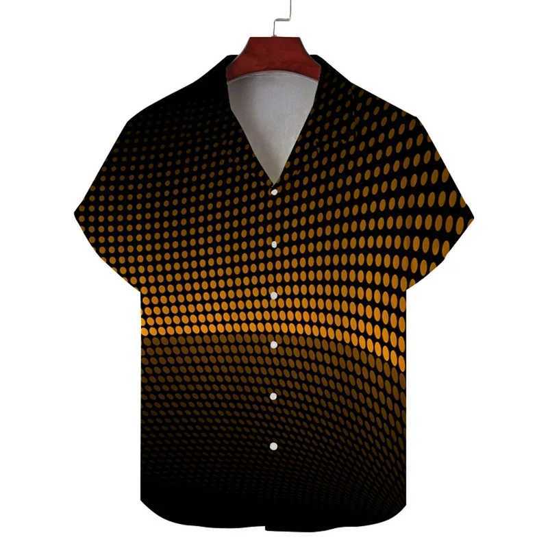 Spring and Summer New Mens Digital Printed Casual Hawaiian Cuban Collar Thin Short Sleeved Shirt for Men M260305