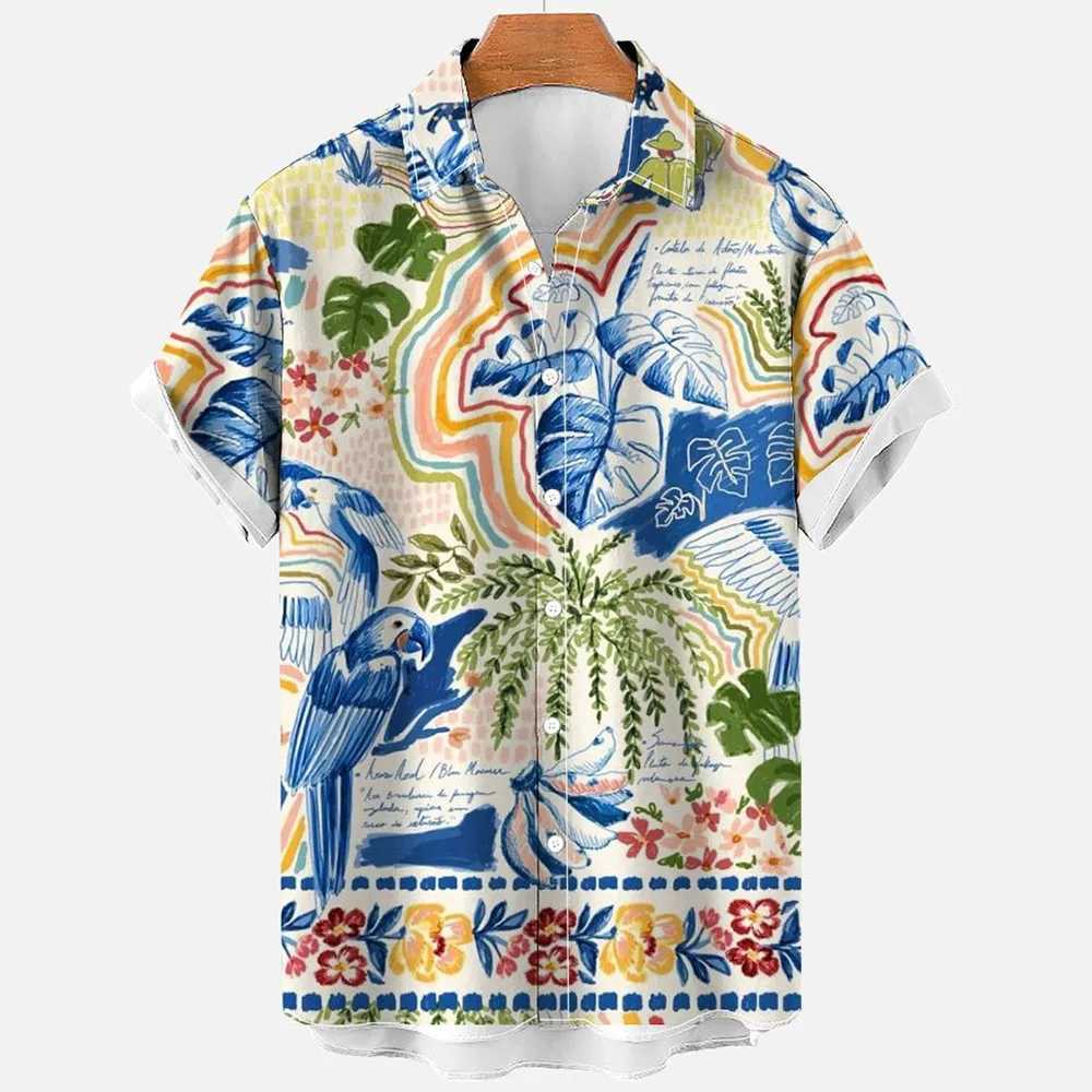 Hawaiian Shirts For Men Fashion Comfortable Unisex Short Sleeve Tops Beach Travel Surf Casual Shirts Oversized Mens Shirts M260305