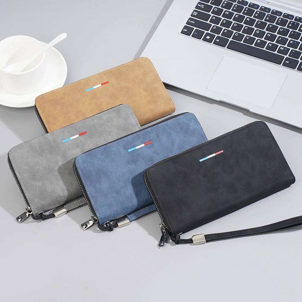 New Men's Long Wallet Zipper Design Multi-Card Slots Large Capacity for Phone & Coins High Quality Male Clutch Style C260304