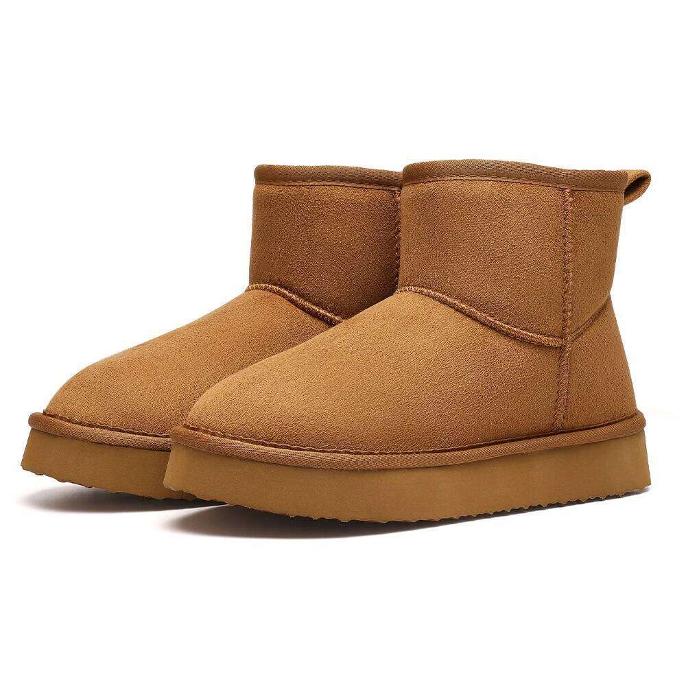Kidmi Women's Classic Short Boot Winter Fur Waterproof Shoes Outdoor Antiskid Walking Indoor Soft Comfortable Snow Boots