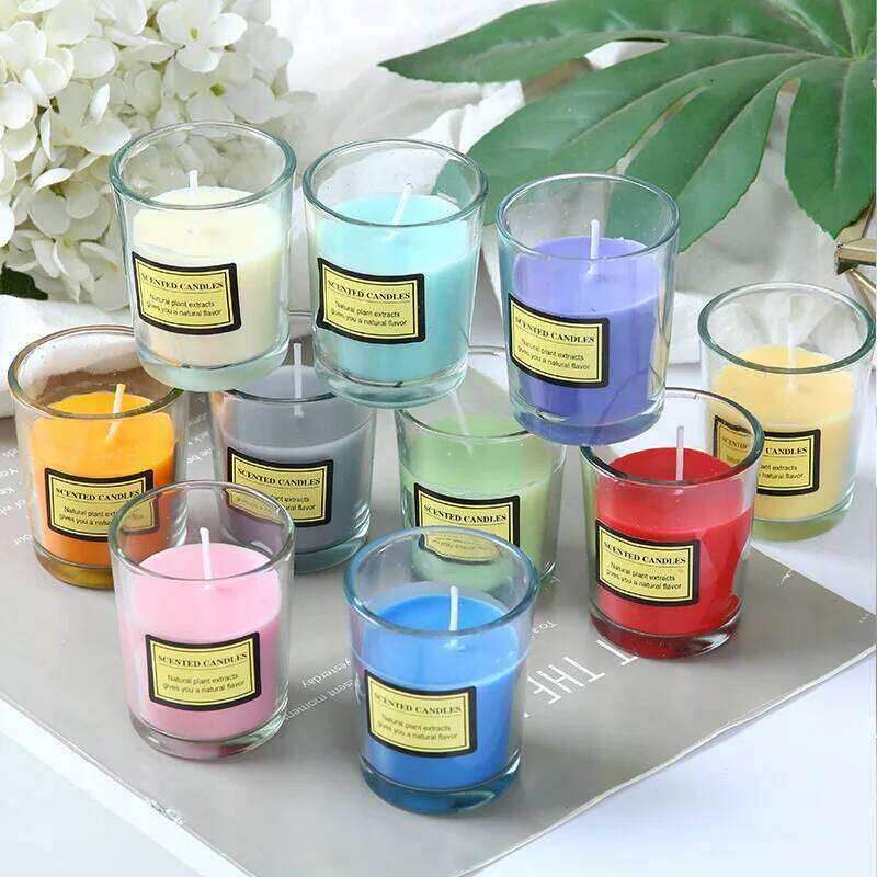 1pc Premium Gift Box Glass Handmade Soy Wax Smokeless Creative Aromatherapy Candle Companion Birthday Gifts W260304 W260305