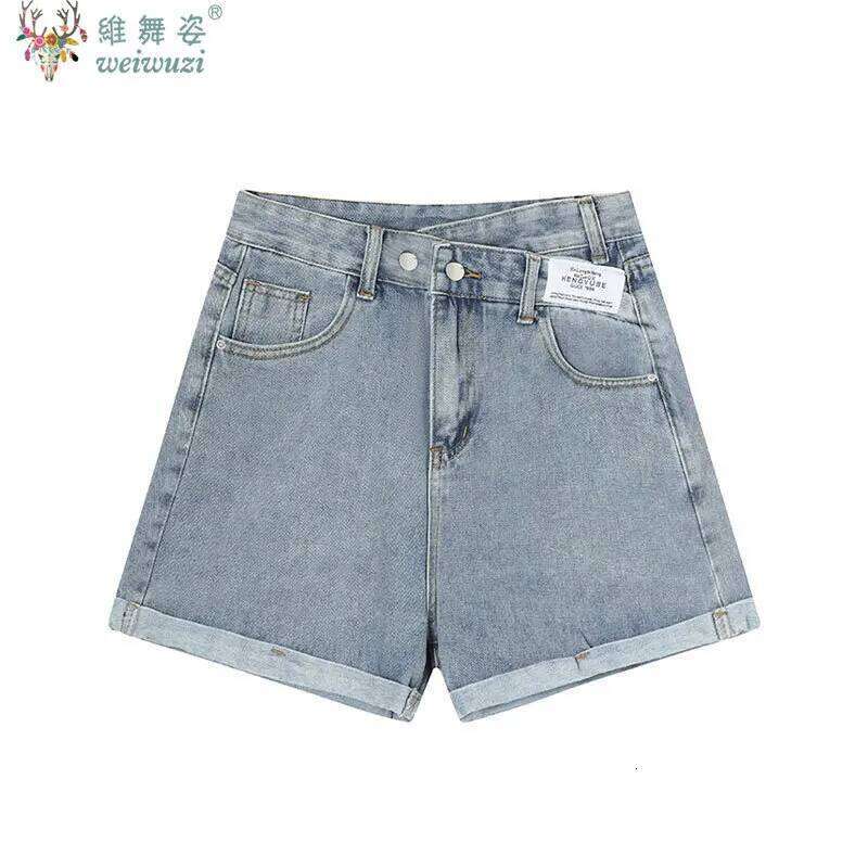 Harajuku Jeans Y2K Women Letter Denim Shorts Casual Wide-leg Hot YoungGirls Fashion Must-have Summer High Waist Pants Slim XJ260305