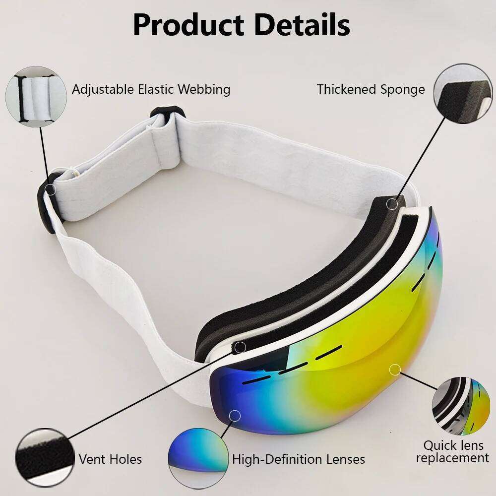 Children Windproof Dustproof Ski Goggles HD Breathable Lenses Protective Gear for Snow Mountain Sports All Day Skiing S260304