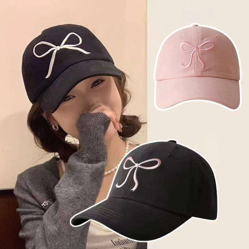 Sweet Bowknot Baseball Cotton Adjustable Snapback Spring Autumn Embroidery Women's Cap Outdoor Casual Sun Visors Hat Y260304