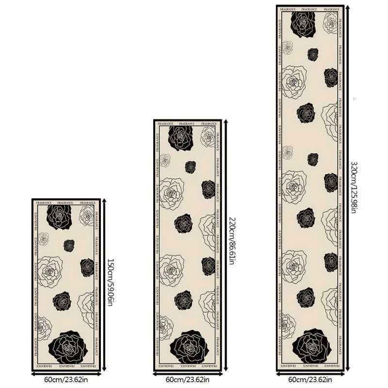 European Floral Runner Rug - Stain-Resistant Non-Slip Hallway Mat for Bedroom Bedside, Kitchen & Home DecorT260305