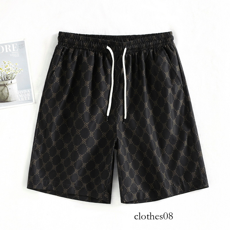High-quality ice silk summer beach casual running sports shorts, men's 5-point straight-leg pants