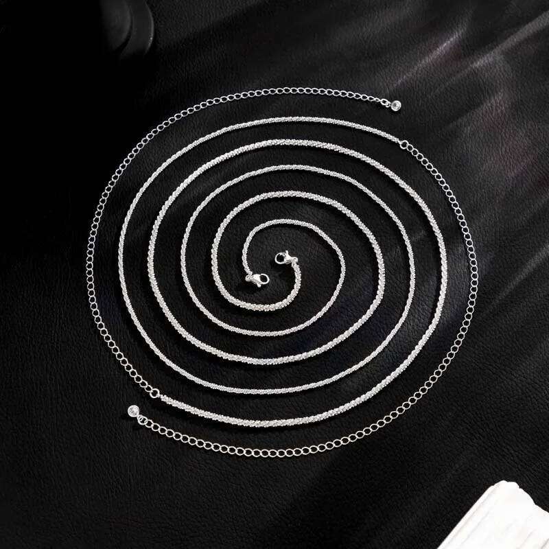Simple Silver Color Double Layered Waist for Women Fashion Metal Shiny Thin Belly Chain Bikini Body Jewelry Accessories S260304