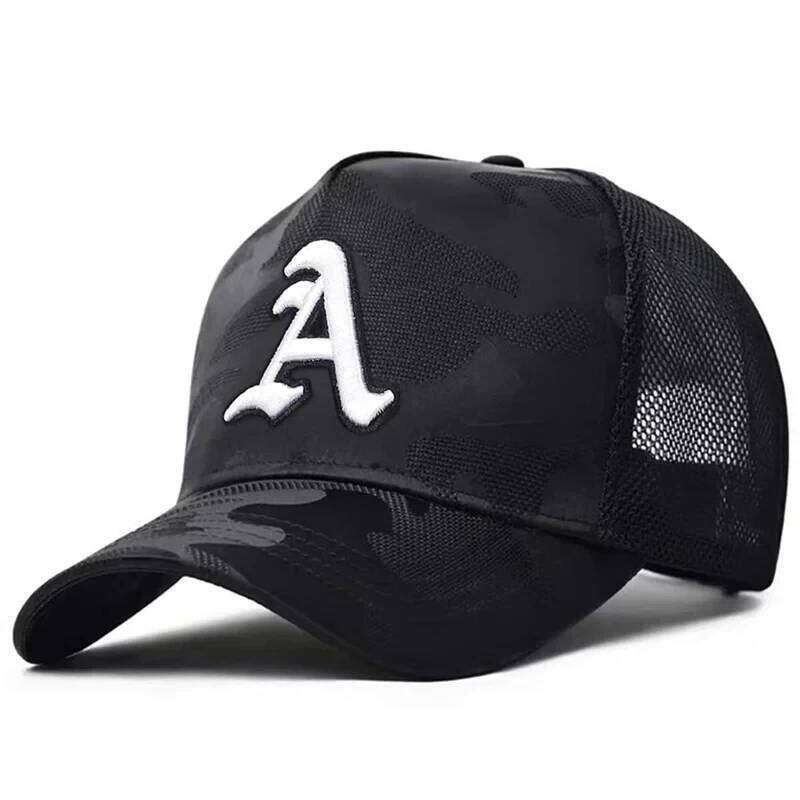 Unisex Gothic Letter A Embroidery Baseball Net Caps Spring and Summer Outdoor Adjustable Casual Hats Sunscreen Hat Y260304