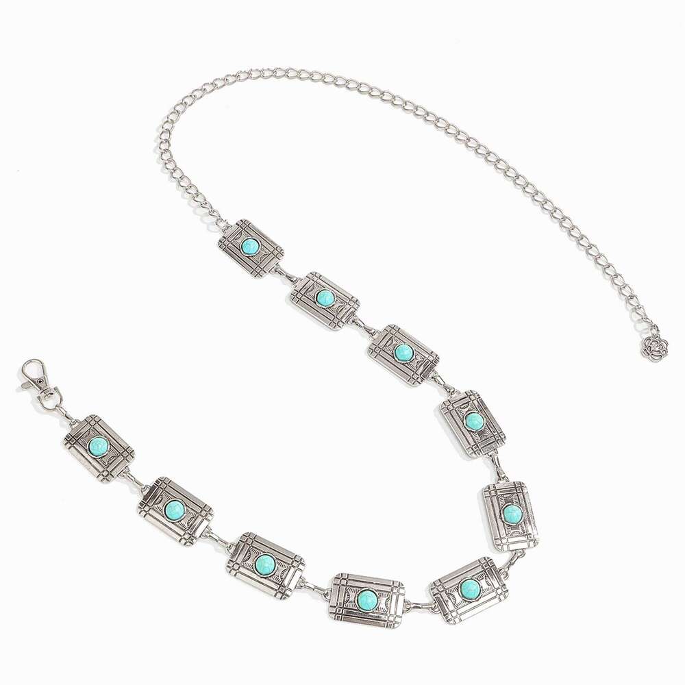 New vintage versatile ethnic-style engraved metal chain for ladies, paired with a flirty skirt and decorative waist chain. S260304