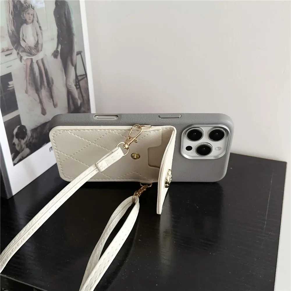 Luxury Flower Leather Wallet Phone Case For iPhone 16 15 14 13 12 11 Pro Max XS Max XR 7 8 Plus | Crossbody Lanyard Card Bag CoverT260305