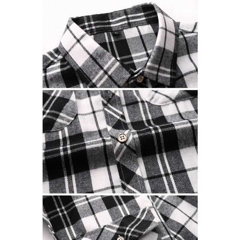 New Fashionable Mens Checked Long-sleeved Shirt Featuring A Stylish Square Neckline Is The Perfect Choice for Casual Wear M260305