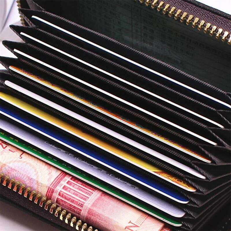 New Casual Wallet Multi-Slot Card Holder Zipper Coin Small Clutch PU Money Bag Purse Cardholder Wallets for Men and Women C260304