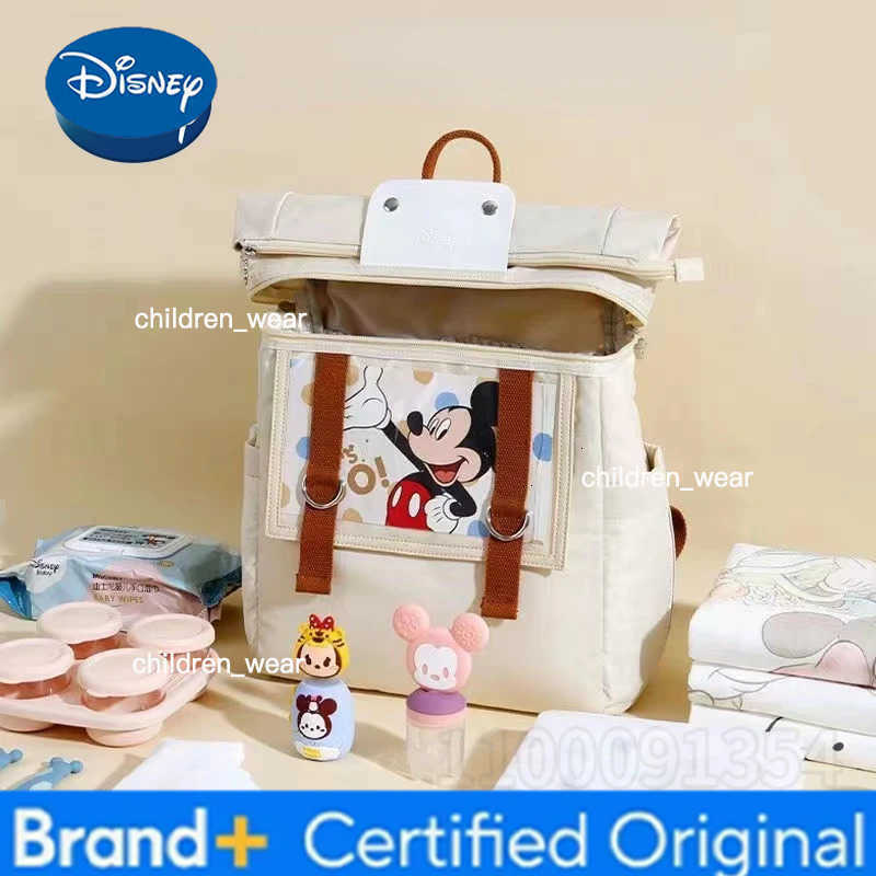 Disney Mickey New Diaper Bag Backpack Cartoon DIY Baby Diaper Bag Backpack High Quality High Capacity Baby Bag Multi Functional H260305
