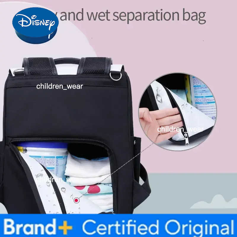 Disney Original New Diaper Bag Backpack Cartoon Cute Baby Bag Luxury Brand Fashion Baby Diaper Bag Large Capacity High Quality H260305
