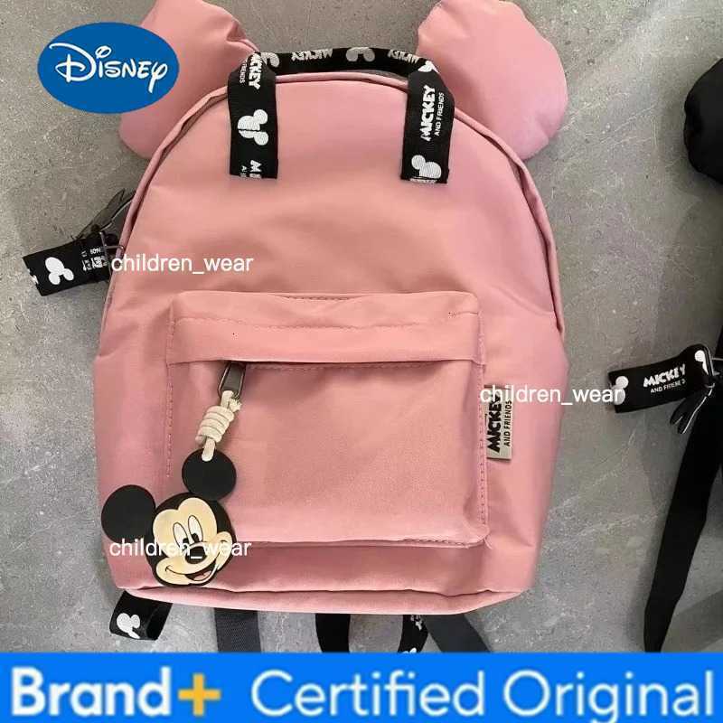 Disney 2026 New Arrival Black Mickey Mouse Ears Backpack for Toddlers Cute Anti-lost Mini Bag for Kids Lightweight Shoulder Bag H260305