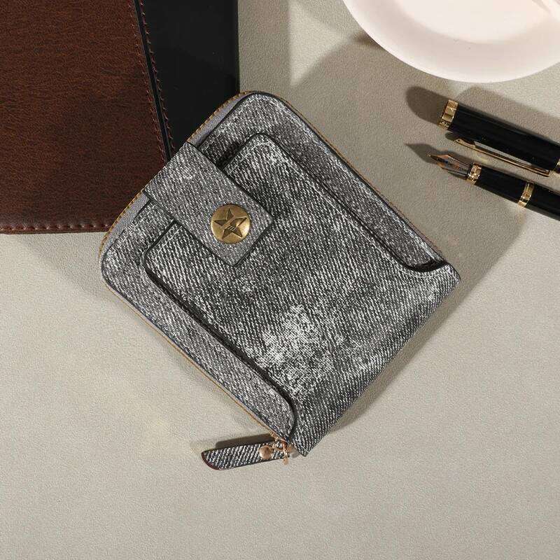 Mens Fashionable Tree Pattern Zipper Wallet Stylish Card Organizer with Secure Coin Pouch - Durable PU Material for Business C260304