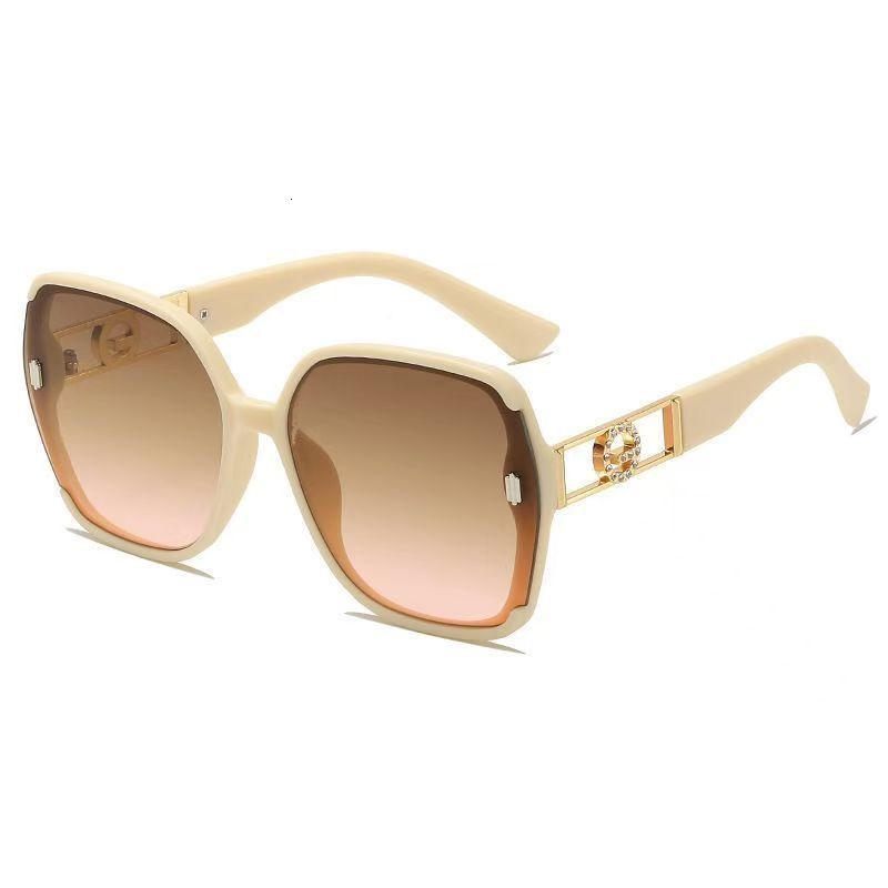2026 New Designer Luxury Brand Large Frame Sunglasses Multi Functional Urban White Collar Women's Sunglasses UV Protection Thin Face High End Exp