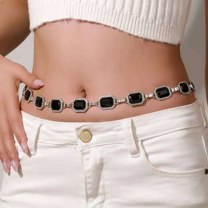 Vintage Metal Crystal Rhinestone Waist Belly Belt Chain For Women Fashion Summer Beach Bikini Body Jewelry New S260304