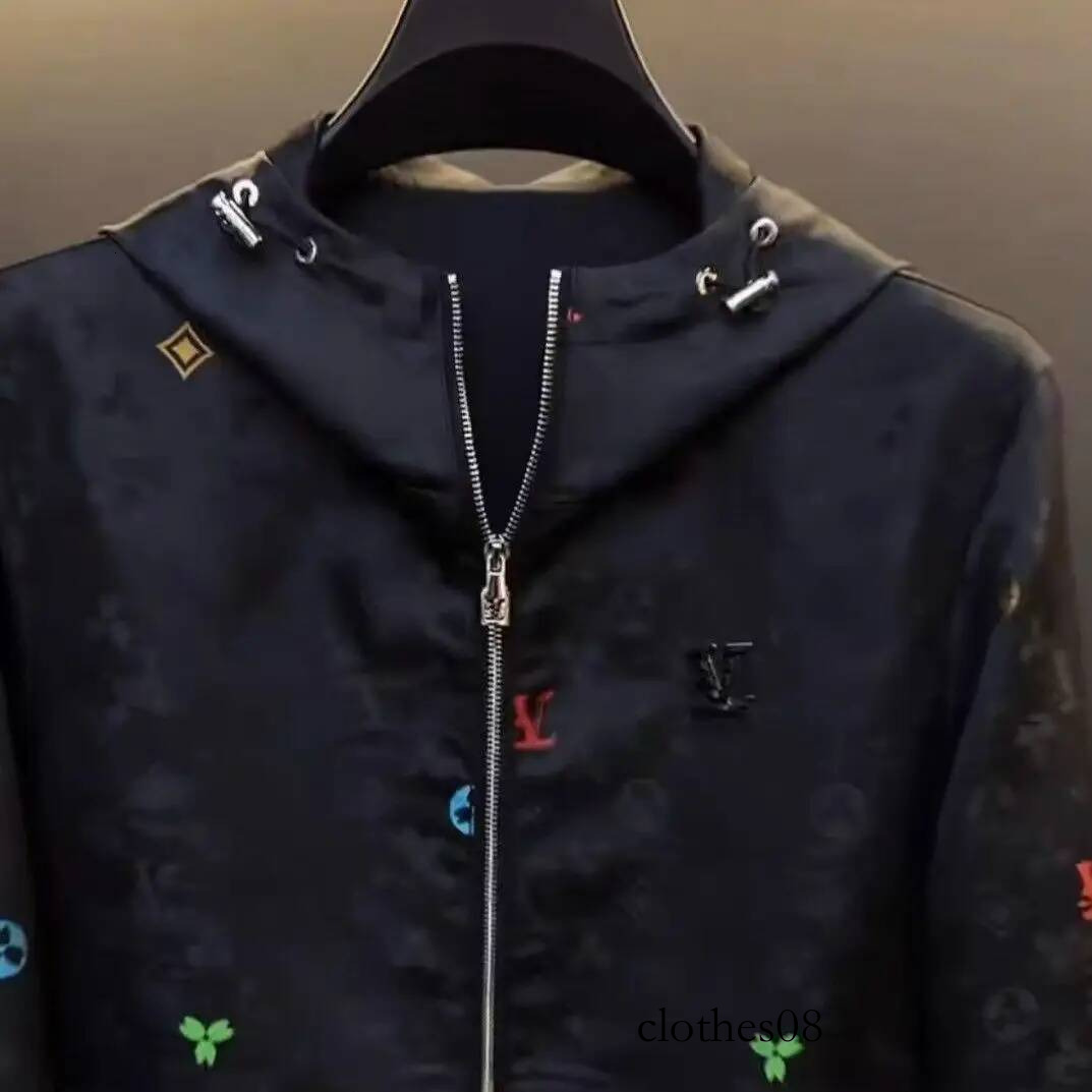 Men's Spring Autumn Thin Casual Jacket Oversized Hooded Coat with Personalized Painting Print Couples Versatile Outerwear