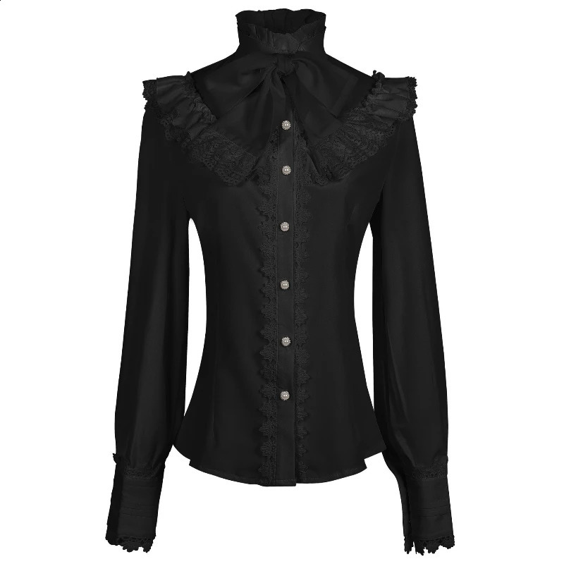 2025 VictoriaLolita Shirt for Women Retro Long Sleeve Lace Embroidered Gothic Camisas Female Blusas Femininas Elegantes 260228