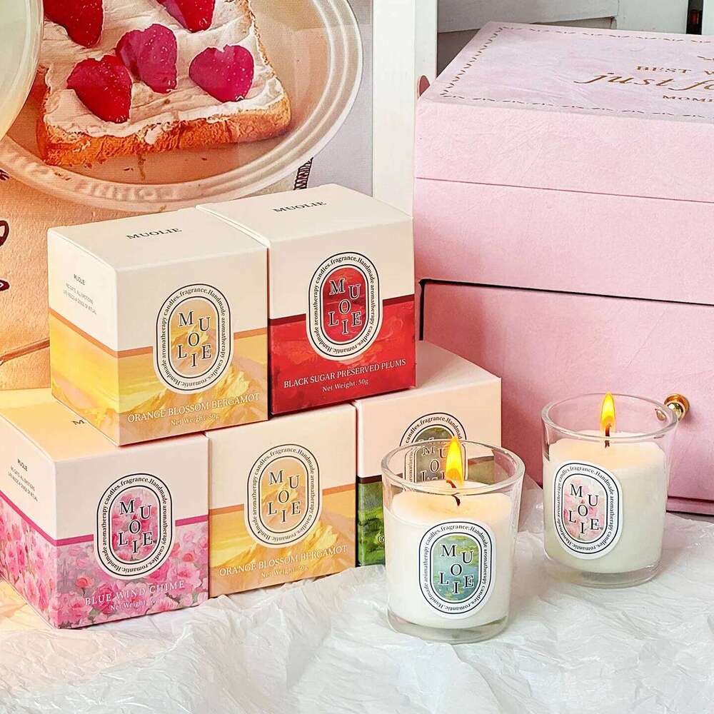 Luxury Scented Candles for Home Decoration Ornaments Soy Wax Jar Aromatherapy Candle Minimalist Design W260304 W260305