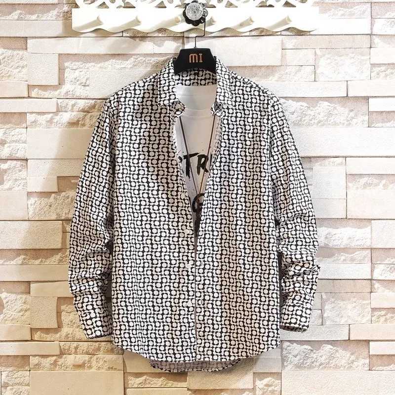 Mens Casual Fashion Multicolor Floral Long Sleeve Plus Size Shirt Shirt Size M-6XL M260305