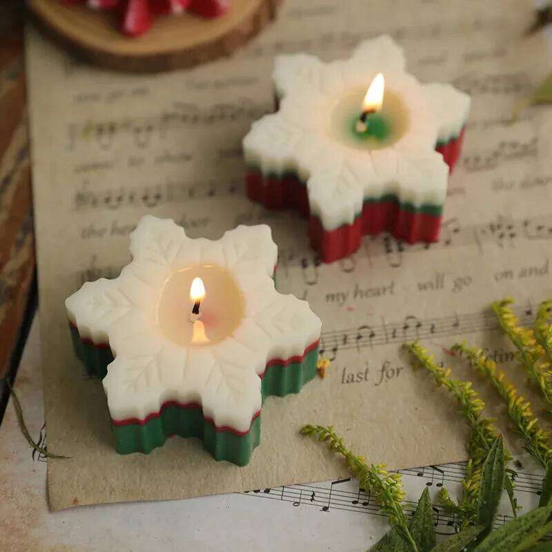 Candles for Aromatherapy: Handmade Snowflake Shape, Creative Small Gifts and Christmas Decoration W260304 W260305