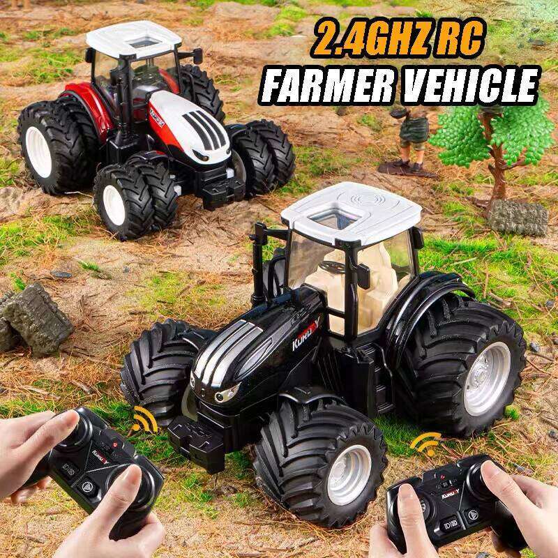 1/24 Rc Car Remote Control Tractor Trailer with Light Farmer Electric Model Radio-Control Truck Kids Xmas Festival Gift Z260304