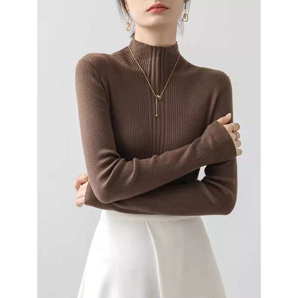 2025 Autumn Winter Turtleneck Women Sweater Vintage Basic Solid Knitted Tops Casual Slim Pullovers Korean Chic Simple Jumpers XJ260305