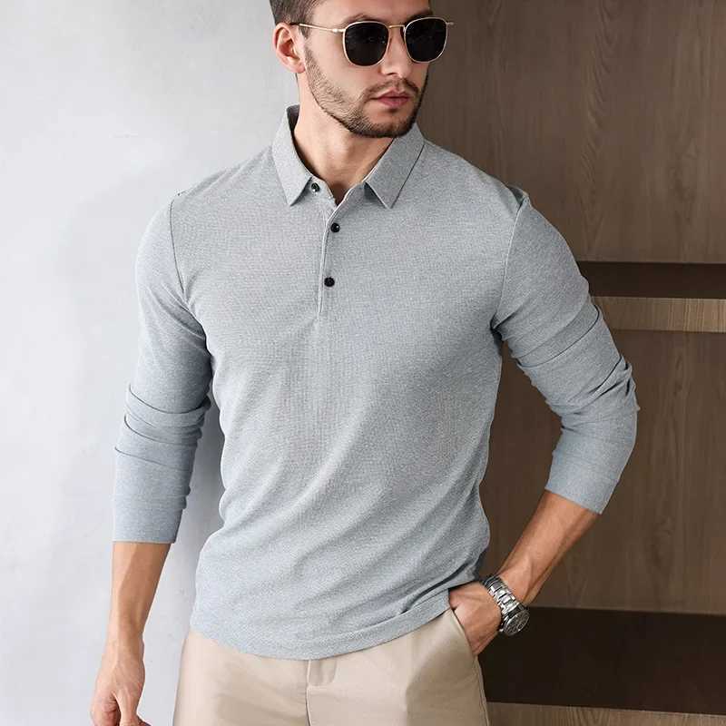 Mens Business Casual Long SLeeved Shirt Solid Color Fashionable Breathable Comfortable Versatile Top M260305