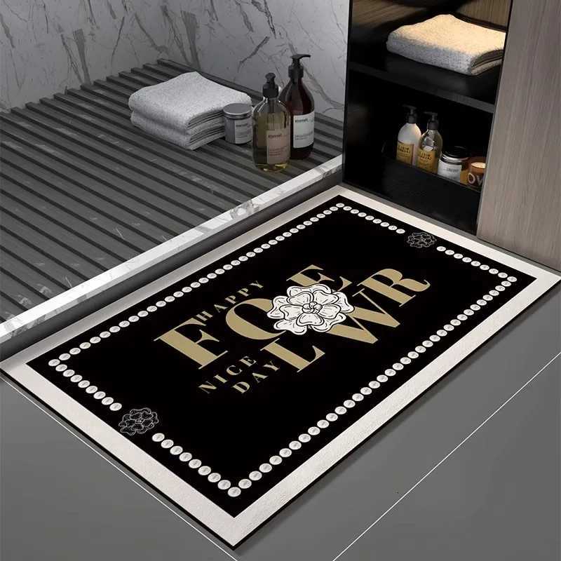 French Style Oval Diatomite Bath Mat Non-Slip Anti-Mold Absorbent Shower Rug Home DecorT260305