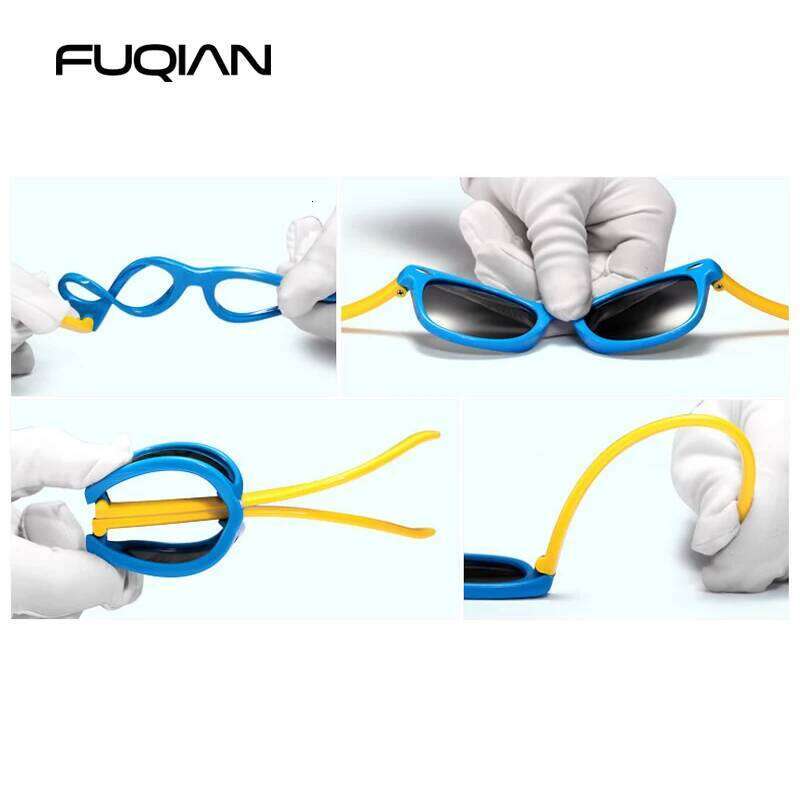 Fashoin Kids Polarized Sunglasses Boys Girls Vintage Silicone Children Sun Glasses Stylish Safty TR90 Eyeglasses Baby UV400 Z260305