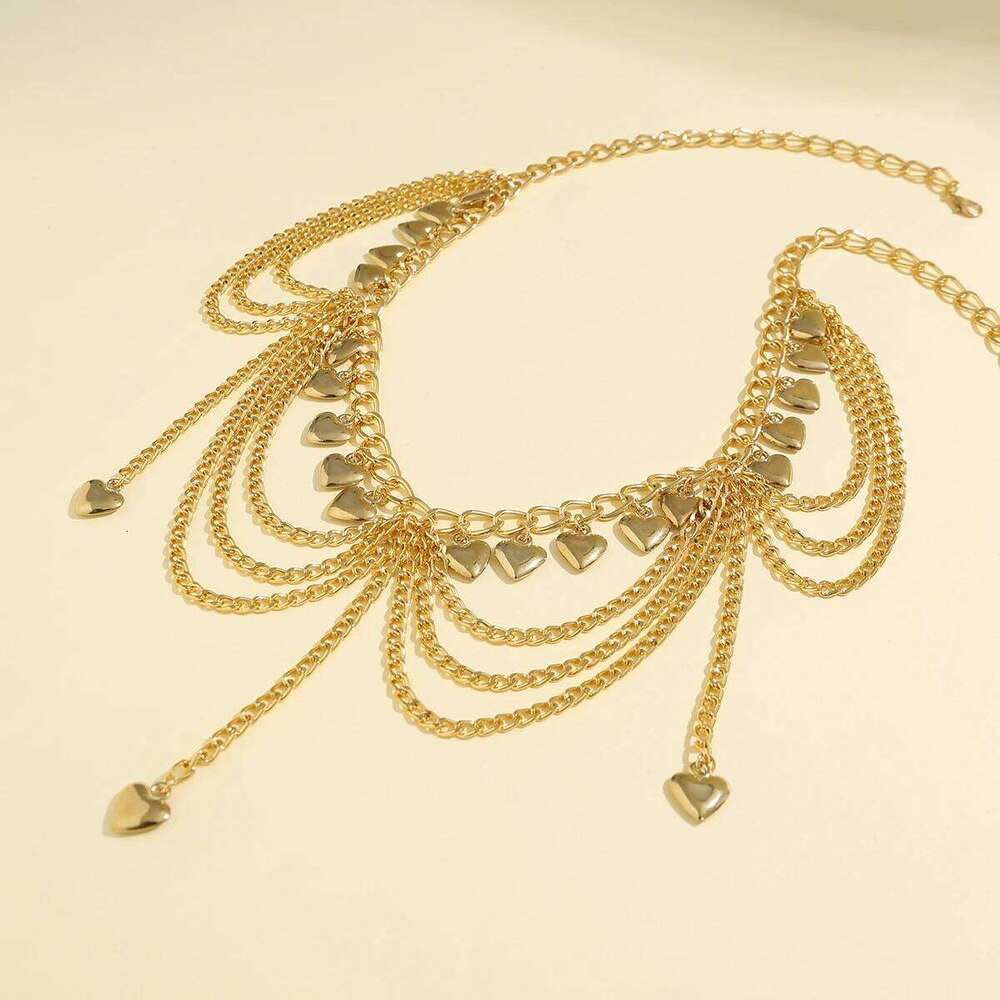 Ingemark Multilayer Butterfly Ball Love Heart Pendant Tassel Lingerie Chain Waist Belly Belt Women Summer Bikini Body Jewelry S260304