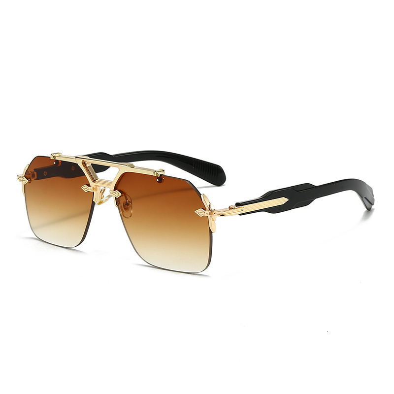 2026 New Designer Luxury Brand Metal Double Bridge Large Frame European And American Driving Sunglasses Street Fashion Instagram Style