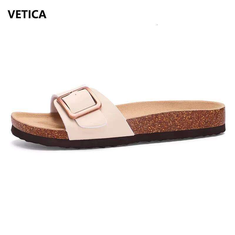 VETICA Summer Women Flat Outdoor Beach Casual Vacation Nonslip Slippers Walking Cushion Sandals