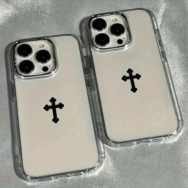 Minimalist Cross Clear Case For iPhone 17 16 15 14 13 12 11 Pro Max Plus | Anti-Drop Shockproof Protective CoverT260305