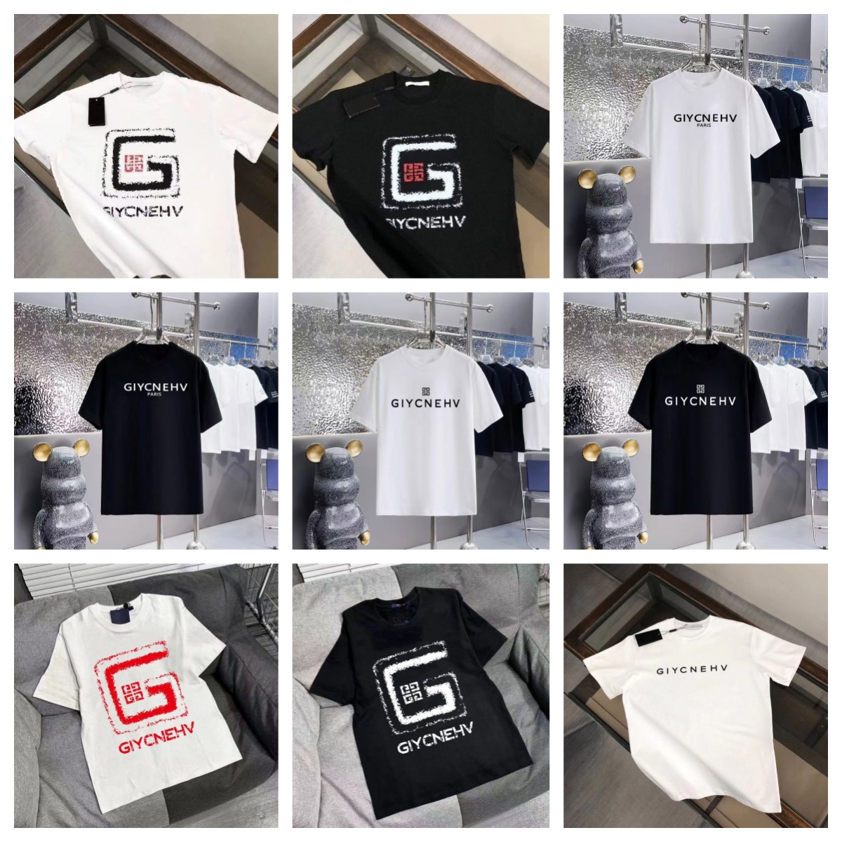 T-shirt designer men's T-shirt summer fashion brand printed letter print 100% pure cotton high-end luxury men's casual fabric couple T-shirt loose men M-3XL