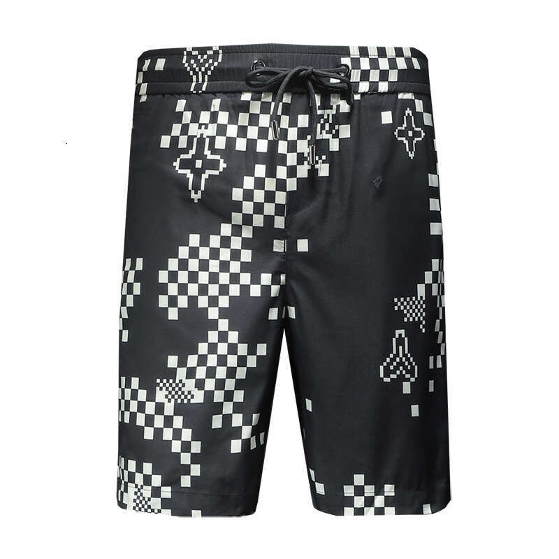 Arrivals European Style Summer New Men's Plaid Casual High-Quality Printed Elastic Waistband Plus Size Knee-Length Shorts Luanyun
