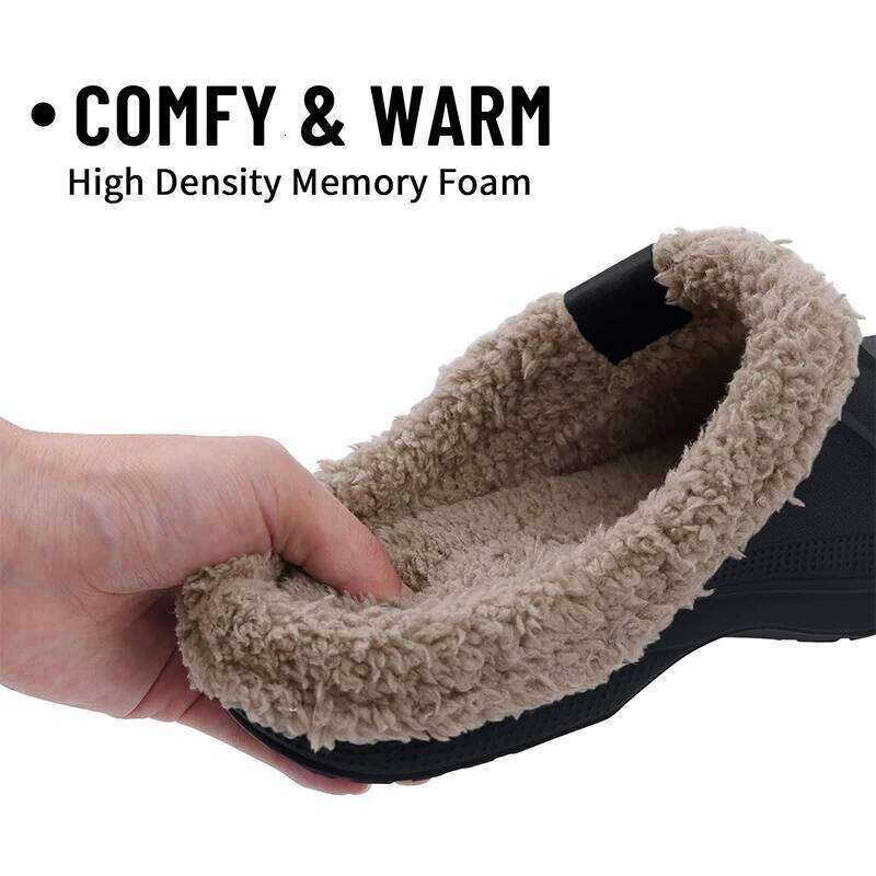 Kdmi Men's EVA Shoe Upper Cotton Classic Popular Clogs Waterproof Winter Soft Fuzzy Slippers For Men And Women