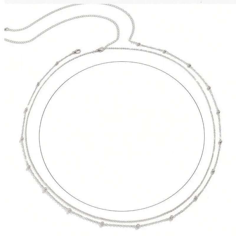 Fashion Metal Double Layered Beads Belly Chains for Women Simple Gold Color Waist Body Chain Beach Party Jewlery Accessories S260304 46f 781