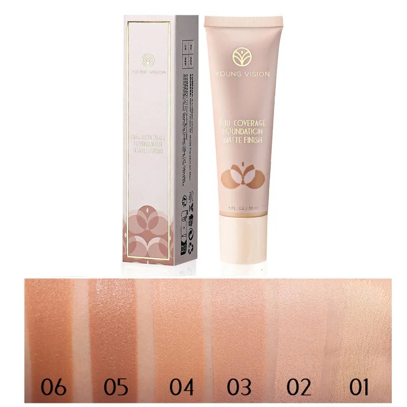 Matte Liquid Foundation Professional Base Makeup Waterproof Face Concealer Foundation Cream LongWear Full Coverage Cosmetics 260305
