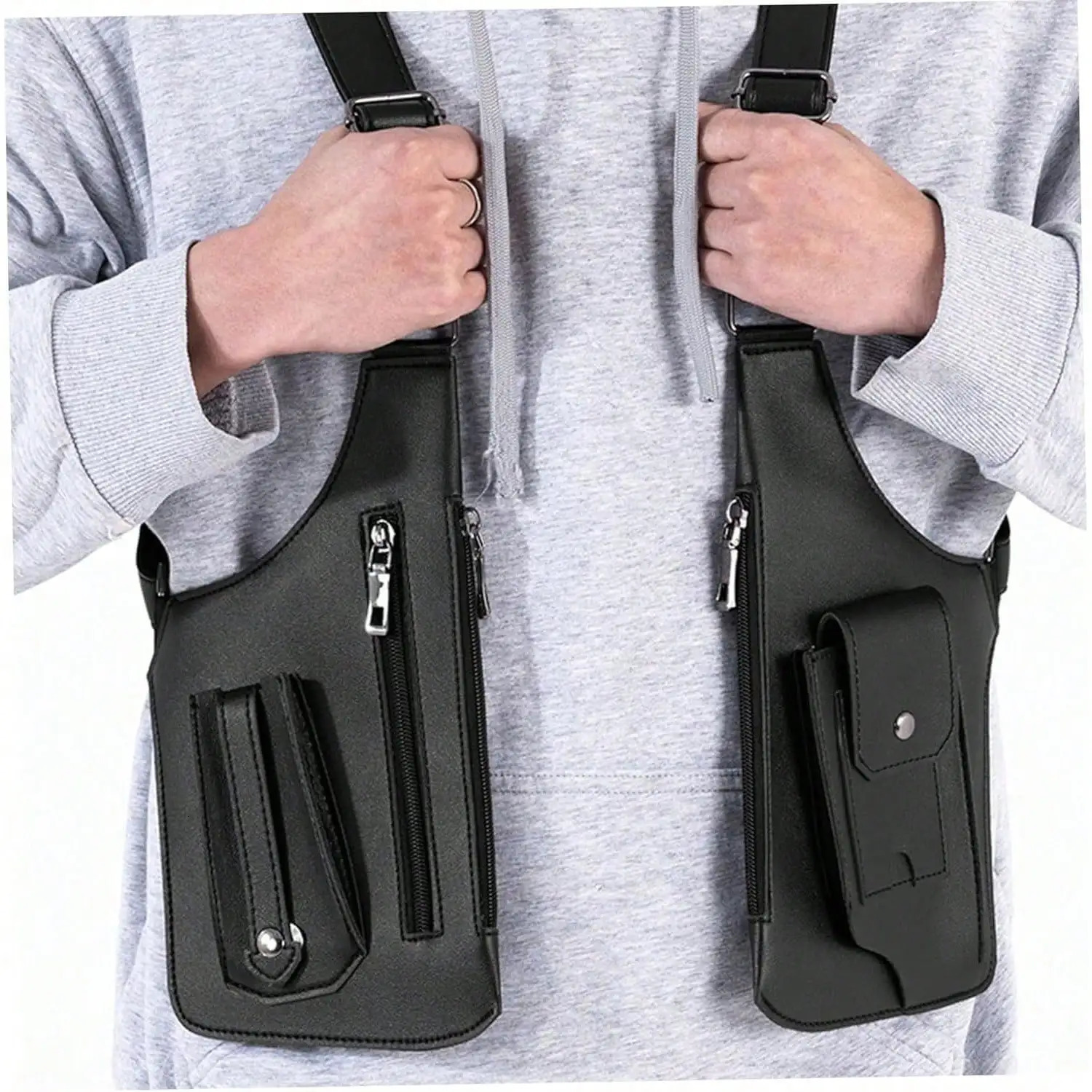 Leather Shoulder Armor Hidden Underarm Strap Wallet Adjustable Anti Pickpocket Accessories With Double Bag For Leather Armor 260305
