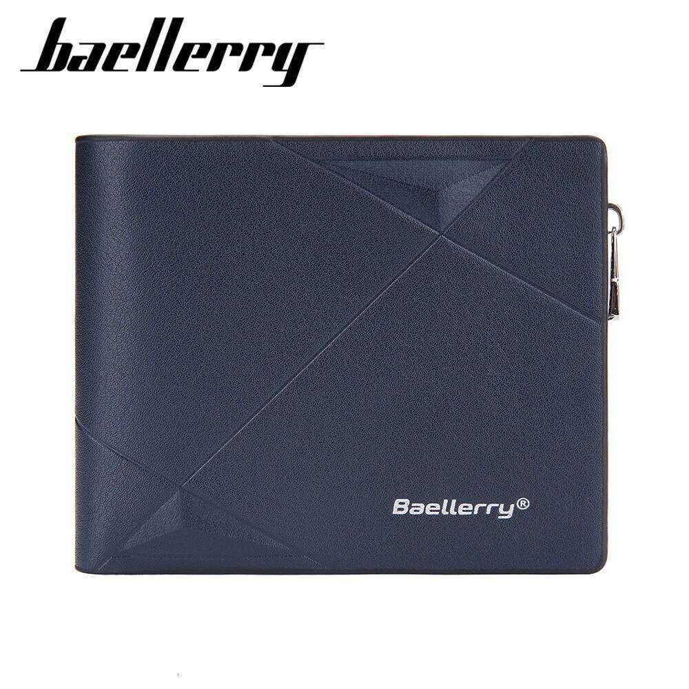 Thin Minimalist Men's Baellerry Small RFiD Blocking Zip Bifold Wallet with Money Clip Capacity for Cards Cash ID Passport C260304