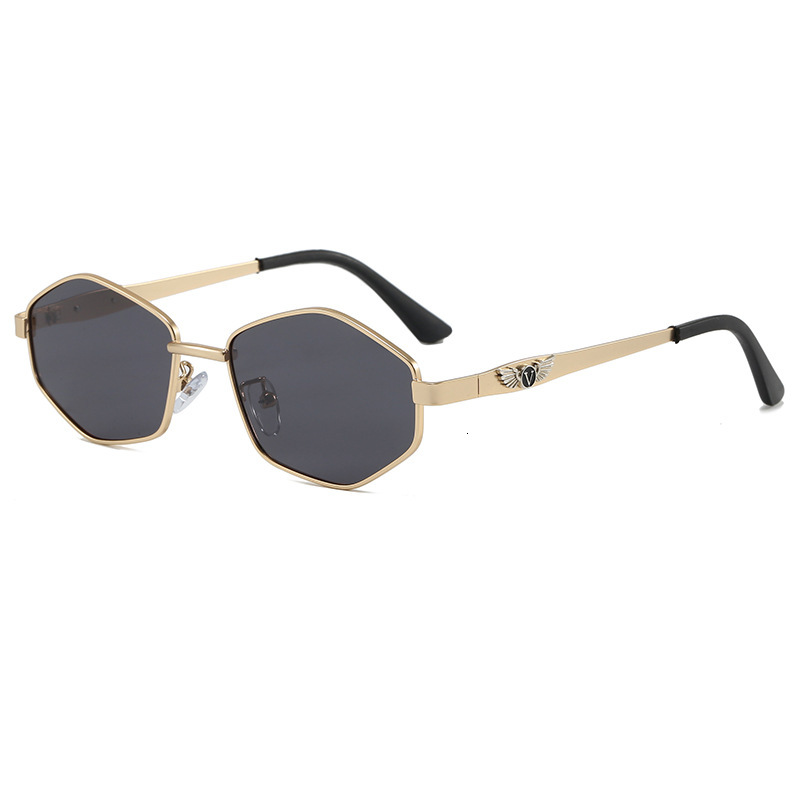 2026 New Men's Designer Luxury Winged Decorative Polarized Sunglasses Metal Frame Retro Polygonal Outdoor Sports Fishing And Driving Sunglasses