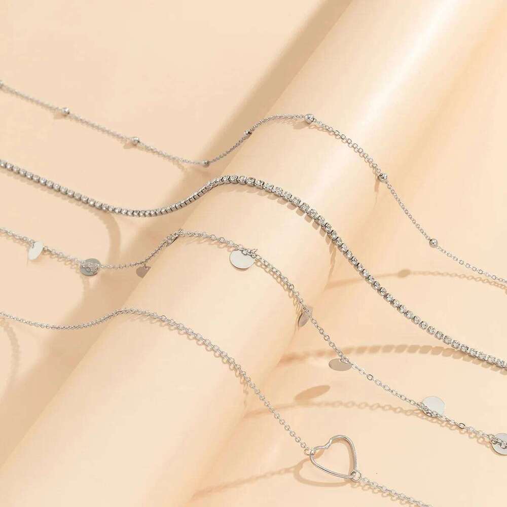 Boho Vintage Multilayer Crystal Shiny Waist Chain Women's Round Sequin Pendant Beads Heart Shape Beach Body With Fashion Jewelry S260304