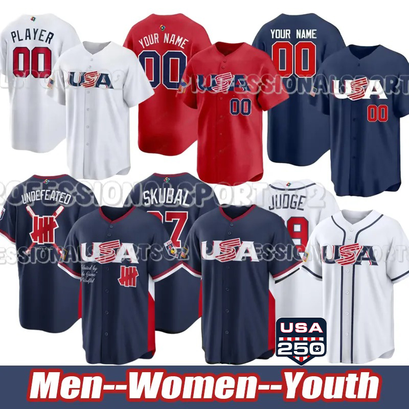 Team USA Baseball Jersey 2026 World Baseball Classic Jersey Aaron Judge Pete Crow-Armstrong Paul Skenes Corbin Carroll WBC Pete Alonso J.T. Realmuto Jerseys