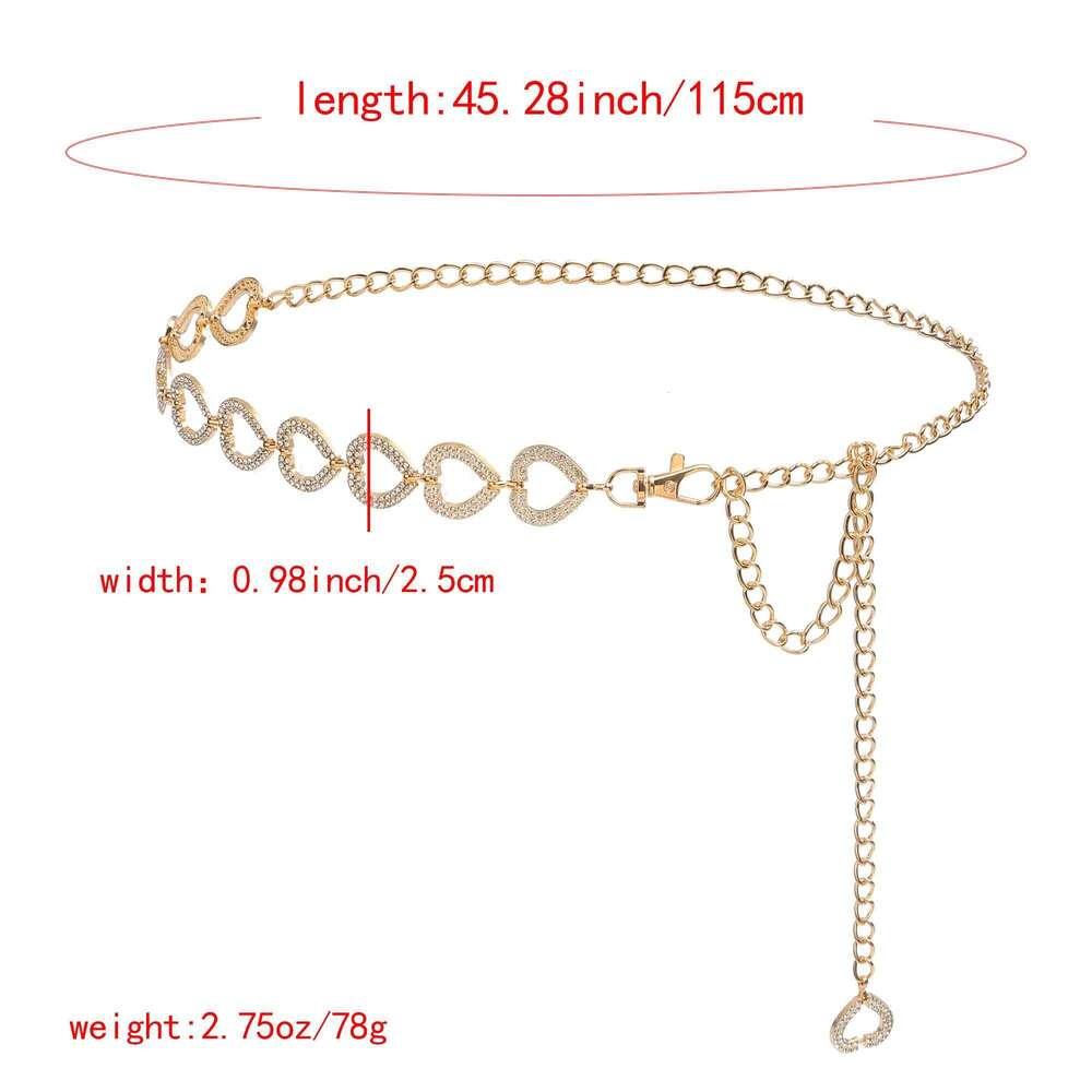 New love-themed geometric retro Bohemian chain, paired with skirt and pants, stylish waist chain S260304
