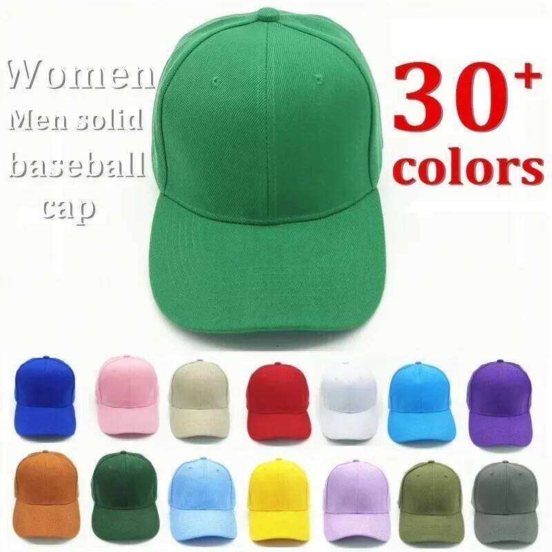 Adult solid acrylic baseball Curved visor Men women casual plain trucker cap Adjustable sun casquette Dad hats Y260304