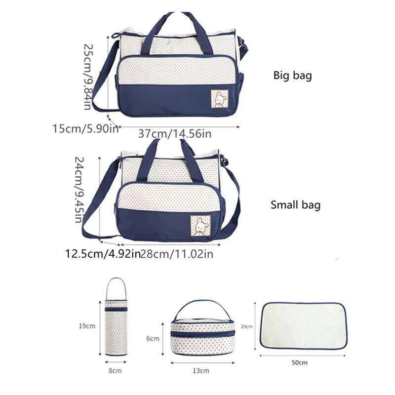 Parent child travel mommy fashion crossbody home multifunctional large capacity handbag Five piece diaper bag set Z260304