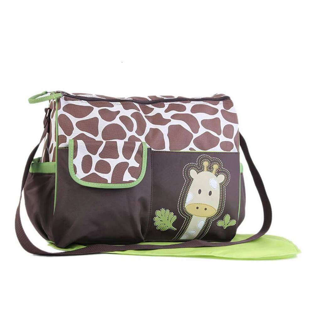 Fashion cartoon giraffe mommy large capacity multifunctional oblique span one shoulder mother-and-baby diaper bag Z260304